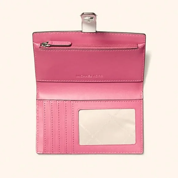 Greenwich Medium Zebra Signature Logo Wallet In Dragonfruit Hot Pink Billfold